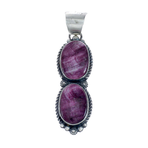 Authentic Navajo Purple Oyster Shell Sterling Silver Pendant JX127737